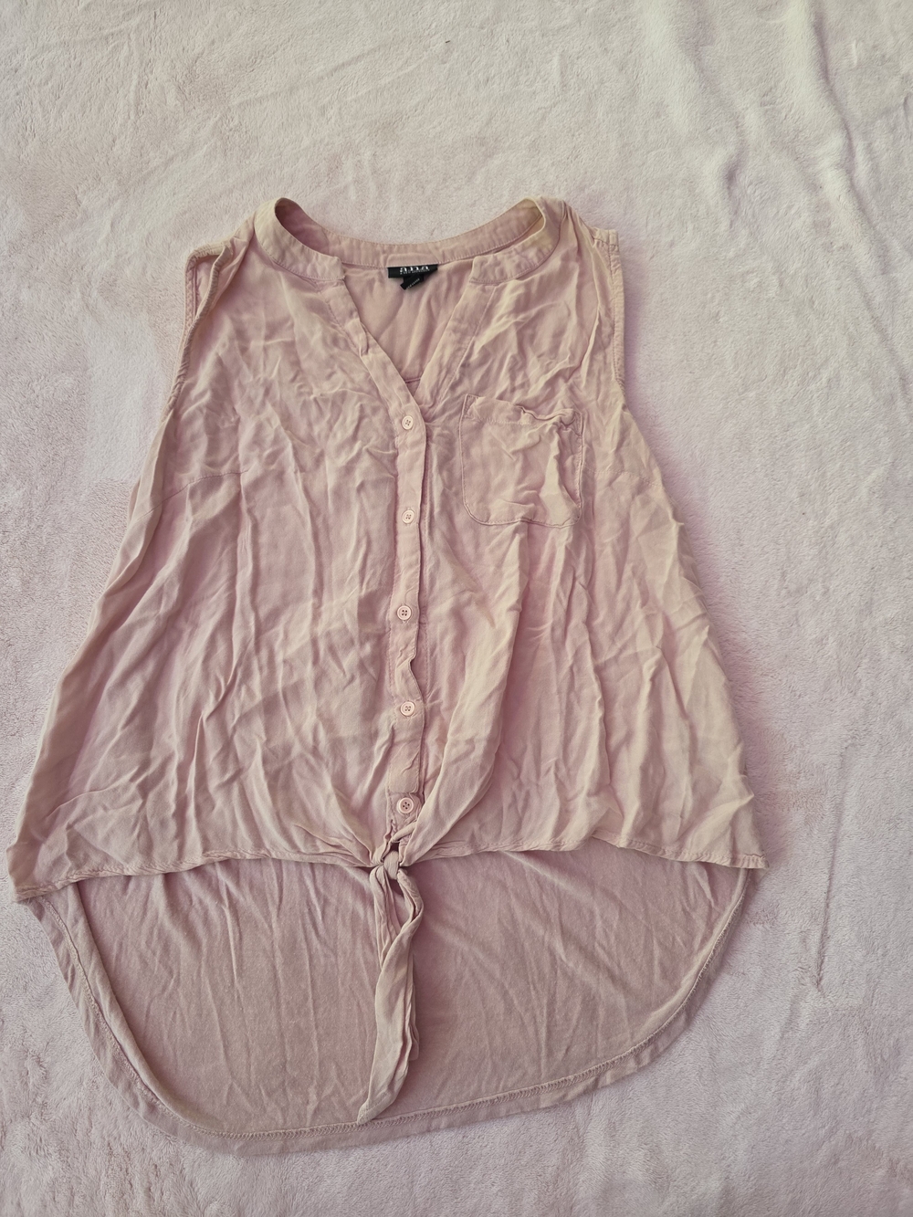 a.n.a Blush Pink Button-Front Tie-Hem Camisole